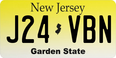 NJ license plate J24VBN