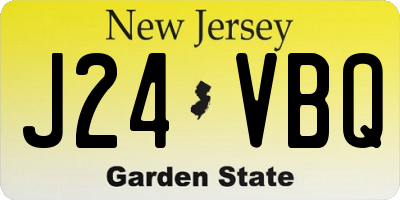 NJ license plate J24VBQ