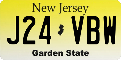 NJ license plate J24VBW