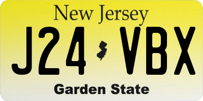 NJ license plate J24VBX