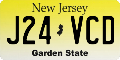 NJ license plate J24VCD