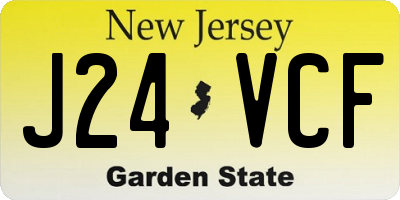 NJ license plate J24VCF