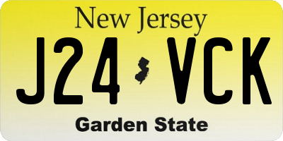NJ license plate J24VCK