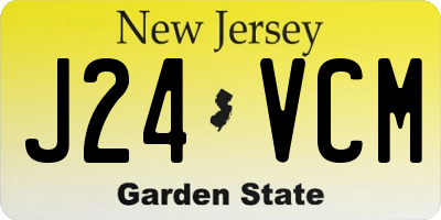 NJ license plate J24VCM