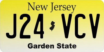 NJ license plate J24VCV