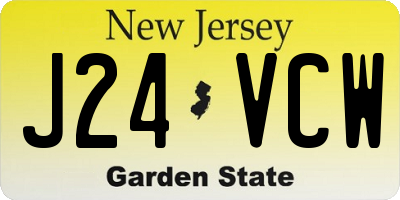 NJ license plate J24VCW