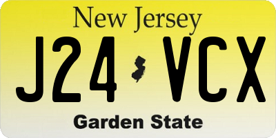 NJ license plate J24VCX