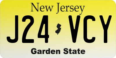 NJ license plate J24VCY