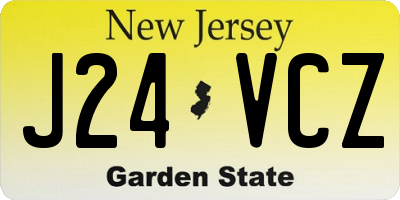 NJ license plate J24VCZ