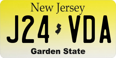 NJ license plate J24VDA