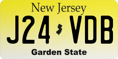 NJ license plate J24VDB