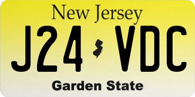NJ license plate J24VDC
