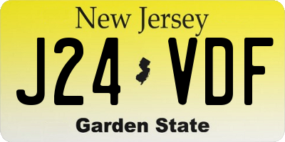 NJ license plate J24VDF