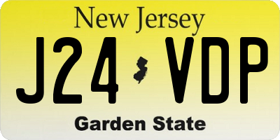NJ license plate J24VDP