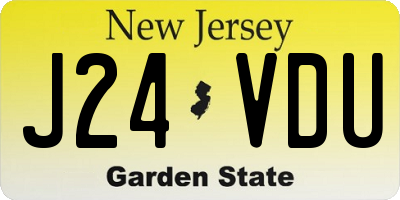 NJ license plate J24VDU