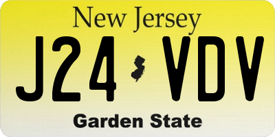 NJ license plate J24VDV