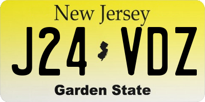 NJ license plate J24VDZ