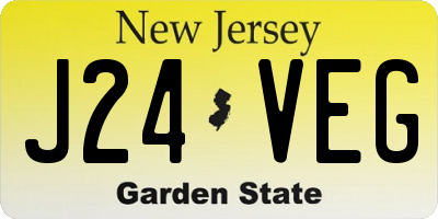 NJ license plate J24VEG