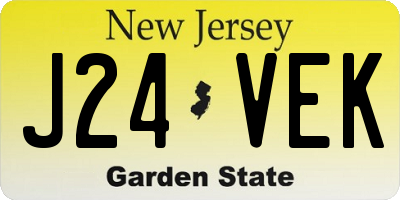 NJ license plate J24VEK