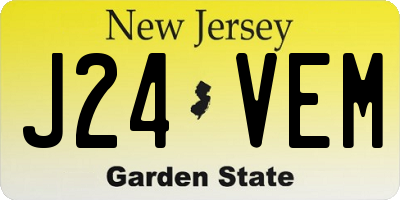 NJ license plate J24VEM