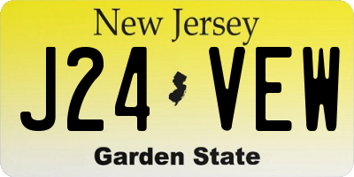 NJ license plate J24VEW