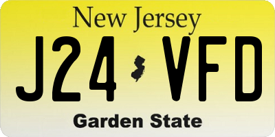 NJ license plate J24VFD