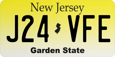 NJ license plate J24VFE