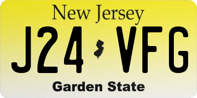 NJ license plate J24VFG