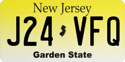 NJ license plate J24VFQ