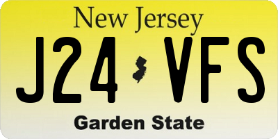 NJ license plate J24VFS