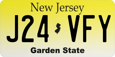 NJ license plate J24VFY