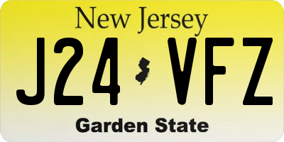 NJ license plate J24VFZ