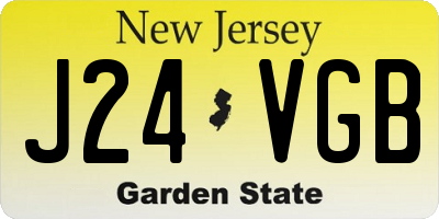 NJ license plate J24VGB