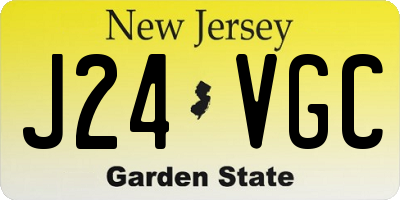 NJ license plate J24VGC