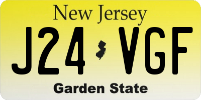NJ license plate J24VGF