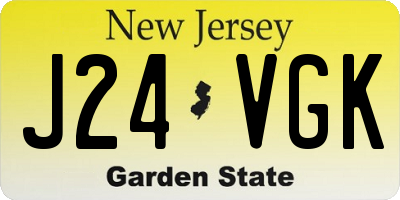 NJ license plate J24VGK