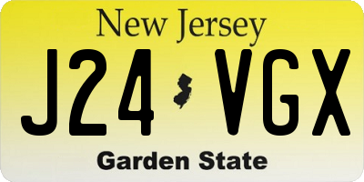 NJ license plate J24VGX