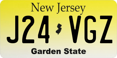 NJ license plate J24VGZ