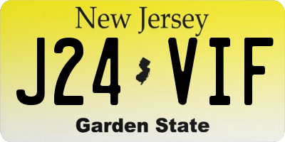 NJ license plate J24VIF