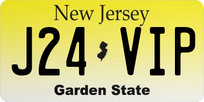 NJ license plate J24VIP