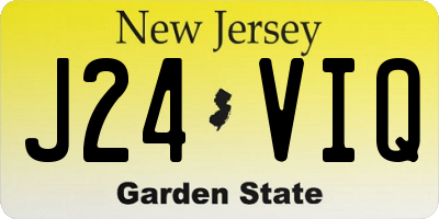 NJ license plate J24VIQ