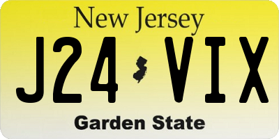 NJ license plate J24VIX