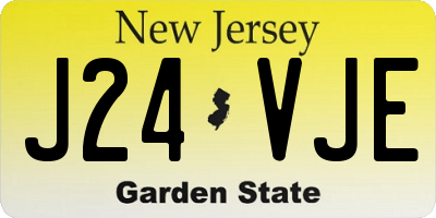 NJ license plate J24VJE