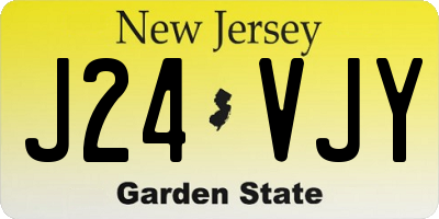 NJ license plate J24VJY
