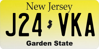 NJ license plate J24VKA