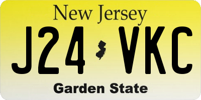 NJ license plate J24VKC