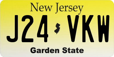 NJ license plate J24VKW