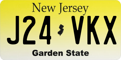 NJ license plate J24VKX