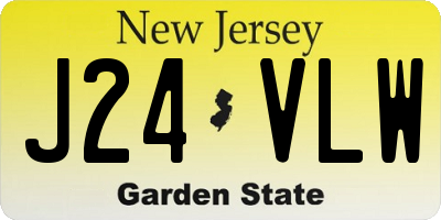 NJ license plate J24VLW