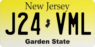 NJ license plate J24VML
